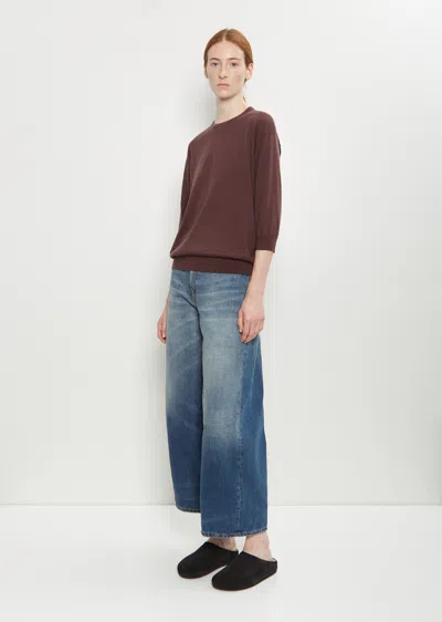 6397 Cashmere Wool Elbow Crew In Brown