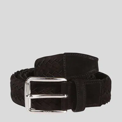 Tod's Black Leather Woven Buble Belt