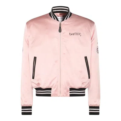 Alexander Mcqueen Casual Jacket With Embroidered Graphic Print In Pink