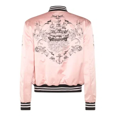 Alexander Mcqueen Casual Jacket With Embroidered Graphic Print In Pink