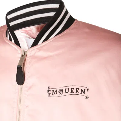 Alexander Mcqueen Casual Jacket With Embroidered Graphic Print In Pink