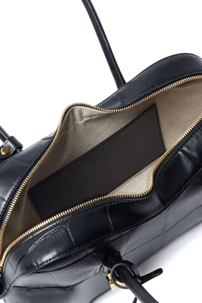Stella Mccartney Croc-embossed Shoulder Bags Padlock Detail