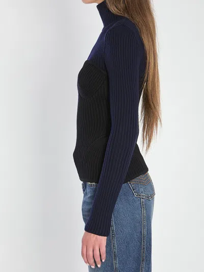 Jean Paul Gaultier Women Ribbed Knit Pullover In Black