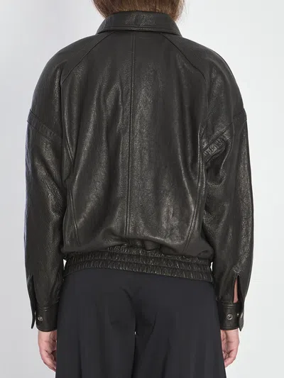 Saint Laurent Leather Bomber Jacket