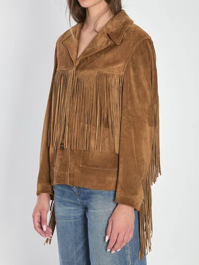Golden Goose Women Olinda Fringed Jacket In Brown