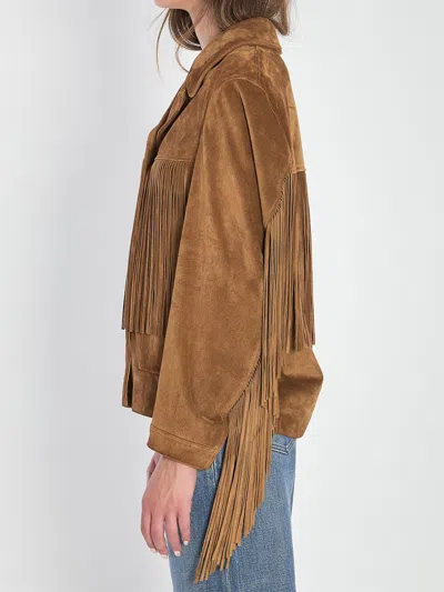 Golden Goose Women Olinda Fringed Jacket In Brown