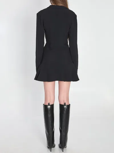 Attico Mini Dress With Deep V-neck In Black
