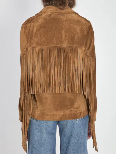 Golden Goose Women Olinda Fringed Jacket In Brown
