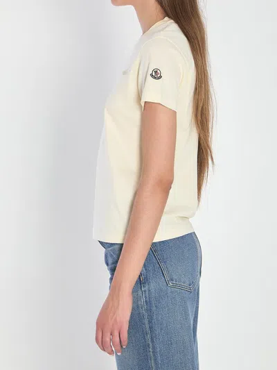 Moncler Beaded Logo Cotton T-shirt White