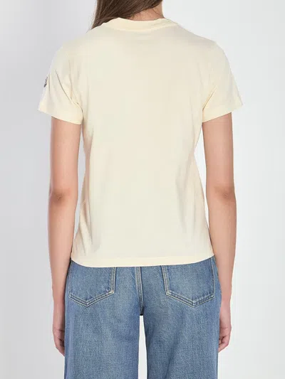 Moncler Beaded Logo Cotton T-shirt White