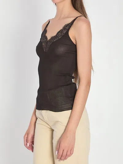 Saint Laurent Silk And Lace Top