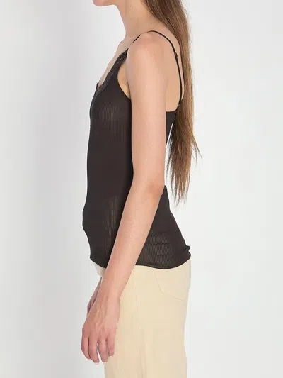 Saint Laurent Silk And Lace Top