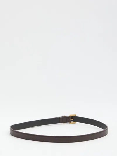 Saint Laurent Slim Cassandre Belt With Square Buckle