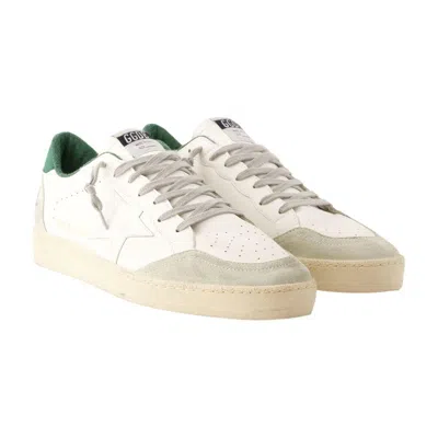 Golden Goose White Cow Leather Vamp Sneakers With Unique Used And Dirty Effect