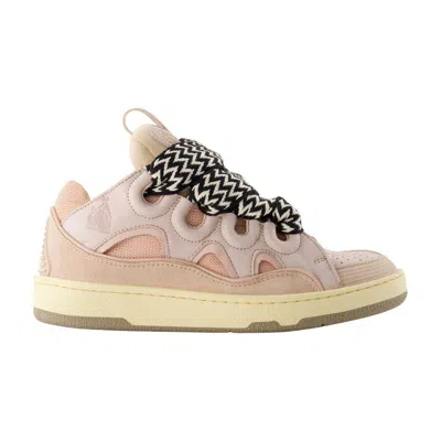 Lanvin Curb Sneakers With Padded Tongue And Rubber Sole In Pink