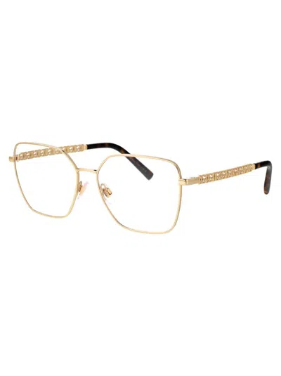 Dolce & Gabbana Tortoiseshell-effect Square-frame Glasses In Gold