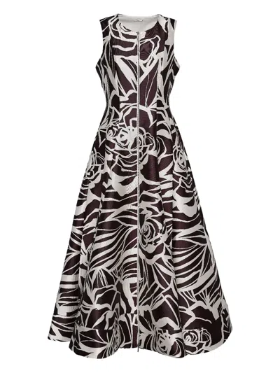 Alexis Lazaro Rose-print Zip-front Dress