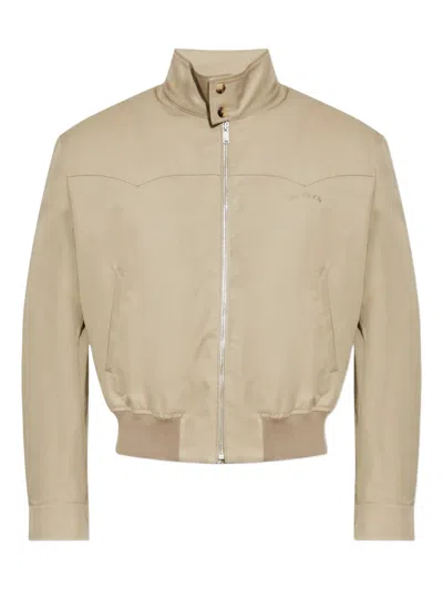 Alexander Mcqueen Harrington Cropped Jacket In Neutral
