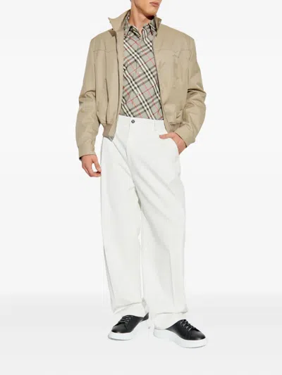 Alexander Mcqueen Harrington Cropped Jacket In Neutral