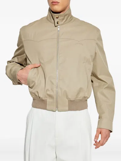 Alexander Mcqueen Harrington Cropped Jacket In Neutral