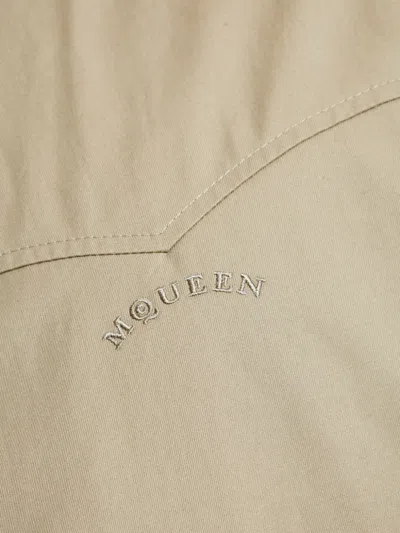 Alexander Mcqueen Harrington Cropped Jacket In Neutral