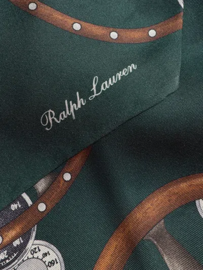 Ralph Lauren Steering-wheel Print Silk Scarf In Black
