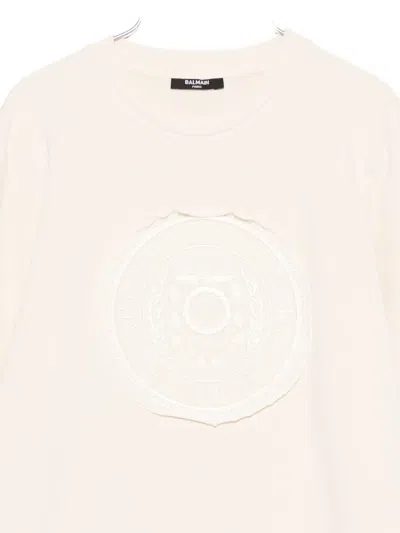 Balmain Logo-appliqué Sweatshirt In Pink