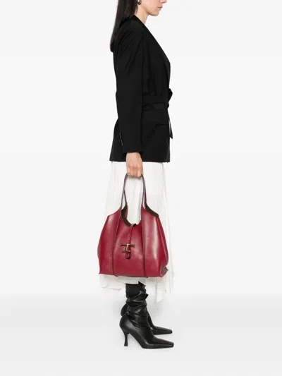 Tod's Timeless T-bar Clasp Leather Tote Bag