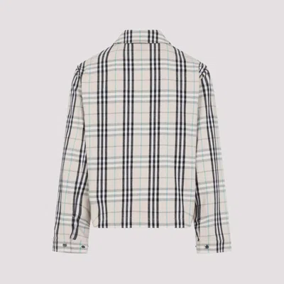 Burberry Check Cotton Harrington Jacket In Neutral