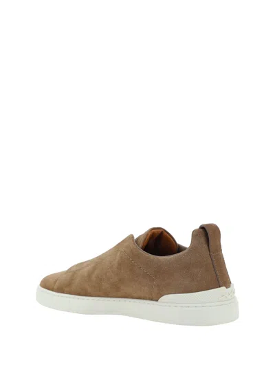 Zegna 'triple Stitch' Sneakers In Brown