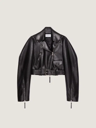 Givenchy Cropped Cocoon Biker Jacket In Leather