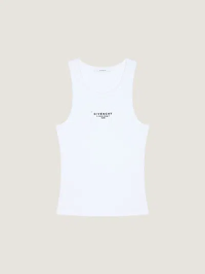 Givenchy White Sleeveless Top With Logo Lettering On The Front In Cotton Stretch Woman In White