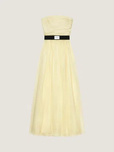 Givenchy Bustier Evening Dress In Organza In Yellow