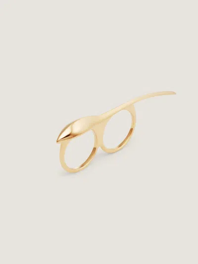Givenchy Maple Seed Double Fingers Ring In Metal