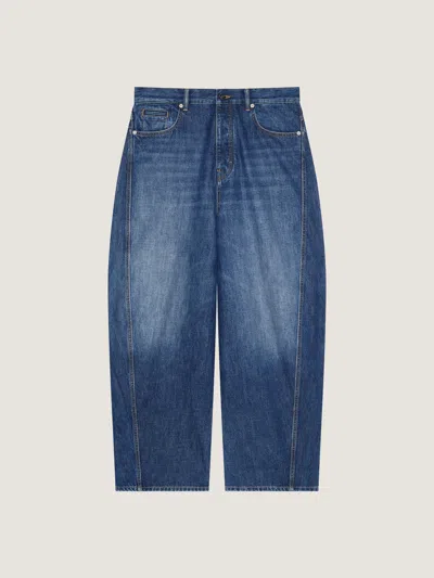 Givenchy Denim Trousers With Belt Loops And Contrast Stitching In Blue