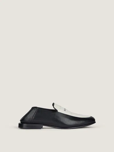 Givenchy Label Loafers In Leather And Canvas