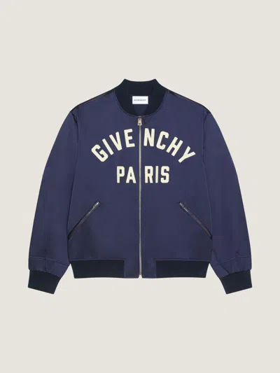 Givenchy Deep Navy Satin-finish Bomber Jacket