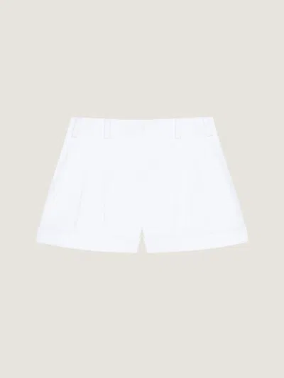 Givenchy Double Pleat Shorts In Poplin In White