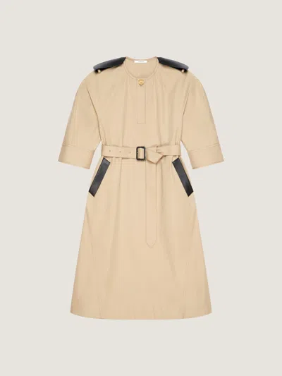 Givenchy Dress In Coton With Leather Details