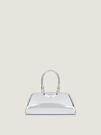 Givenchy Small Antigona East-west Laminated Leather Handbag In Silver