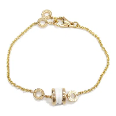 Pre-owned Bvlgari Ceramic Pink Gold (18k) Charm Bracelet () In White