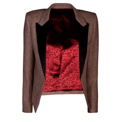 The Extreme Collection Women's Brown Goldie Wool Blazer