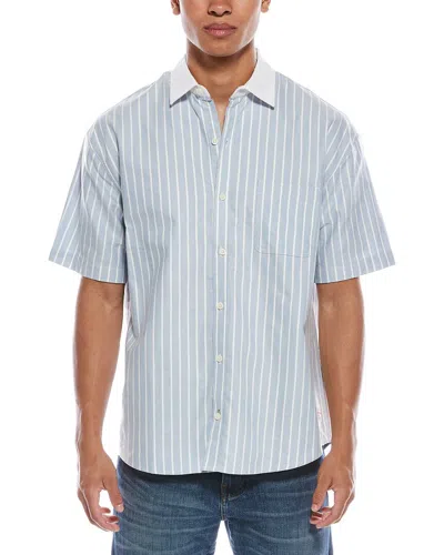 Scotch & Soda Pinpoint Boxy Short Sleeve Cotton Button-up Shirt