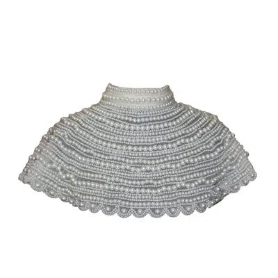 Richa Sharma Women's White Pearl Shawl