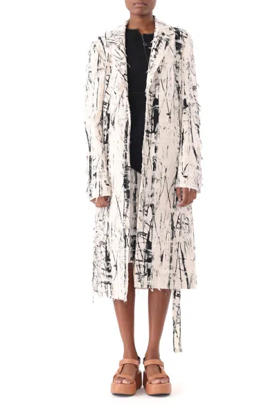 Jason Wu Ink Patterend Jacquard Single Breasted Coat In Multi