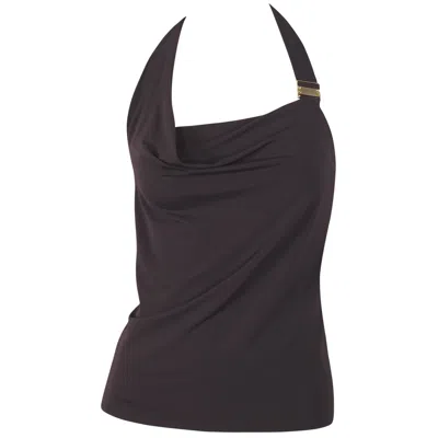 Me&thee Women's Brown Good As Gold Truffle Clasp Detail Top In Blue