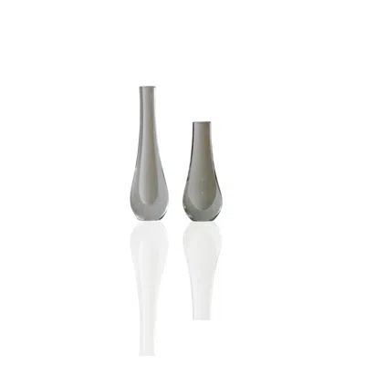 Marleth Set Of Two Murano Colored Glass Vases – Frosted White Teardrop Core