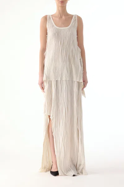 Jason Wu Bicolor Asymetrical Pleated Maxi Skirt In Multi