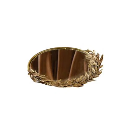 Marleth Handmade Olive Branch Mirror – Handcrafted Gold Leaf Decorative Accent, Golden