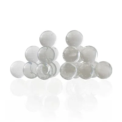 Marleth White Set Of Two Clear Crystal Sphere Bookends